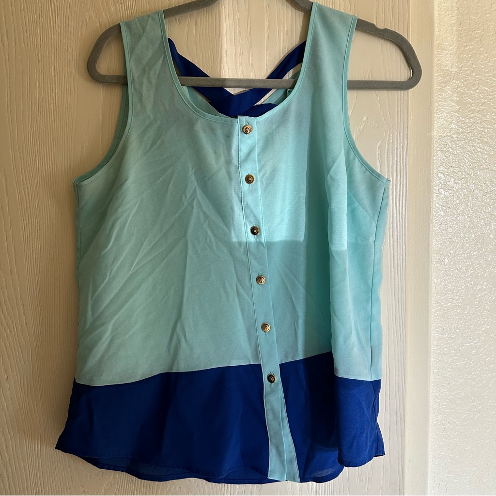 Blue Buttoned Tank Blue Buttoned Tank